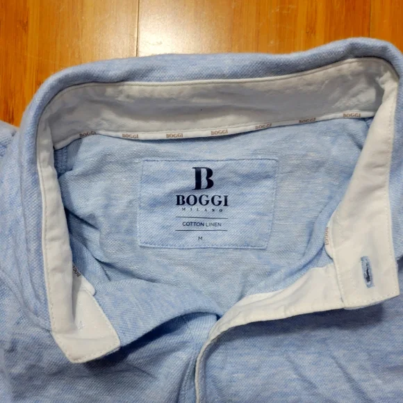 Men's Boggi Milano Blue Polo Shirt - Picture 3 of 3